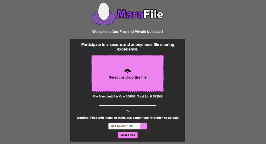 MaraFile Anonfiles anonymous uploader